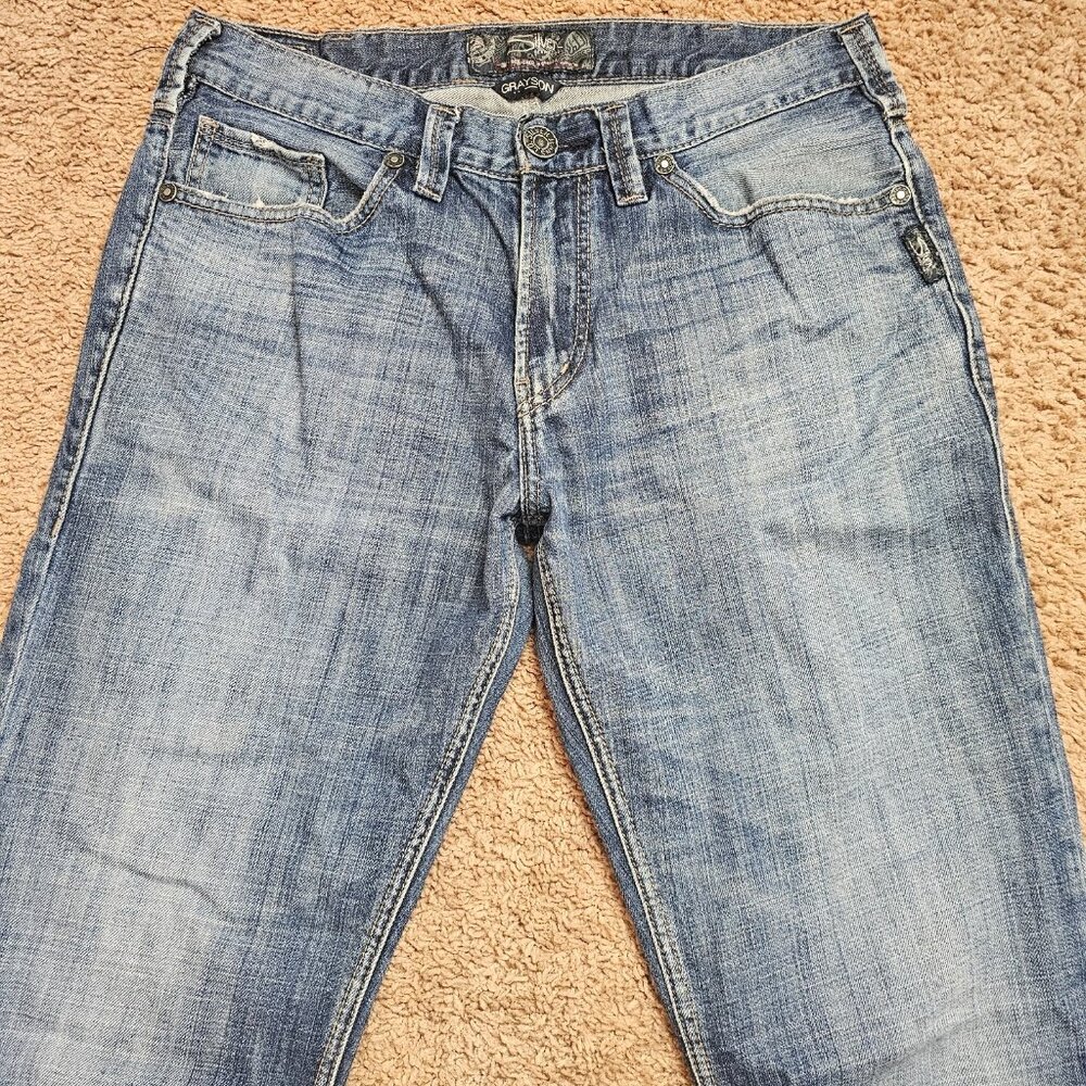 Silver Jeans Co Grayson Bootcut Jeans Mens Act 33x32 Blue Western Glove Works - Picture 3 of 10